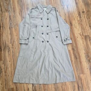 New York Harbor Beige Trench Coat Size 16 Made in Russia Andrea Design Pre-Owned
